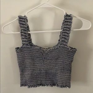 Billabong White And Blue Striped Crop Top